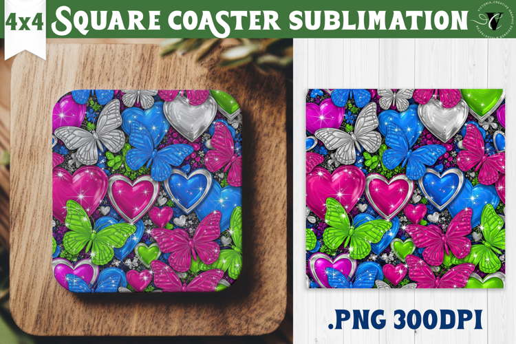 Vintage vibe Square Coasters | Y2K glamorous style