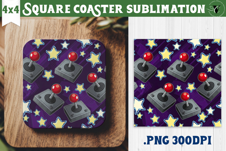 Vintage vibe Square Coasters | 90s graffiti style and neon