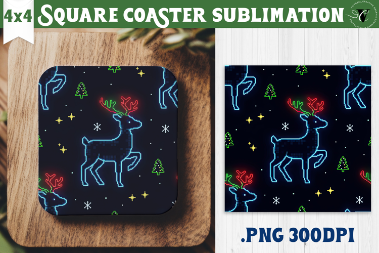 Vintage vibe Square Coasters | 90s graffiti style christmas