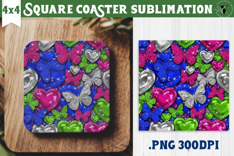 Vintage vibe Square Coasters | Y2K glamorous style