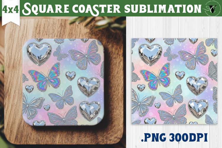 Vintage vibe Square Coasters | Y2K glamorous style example image 1