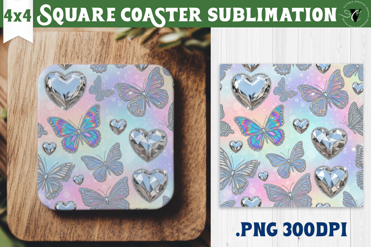 Vintage vibe Square Coasters | Y2K glamorous style