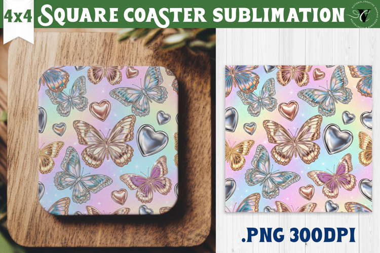 Vintage vibe Square Coasters | Y2K glamorous style