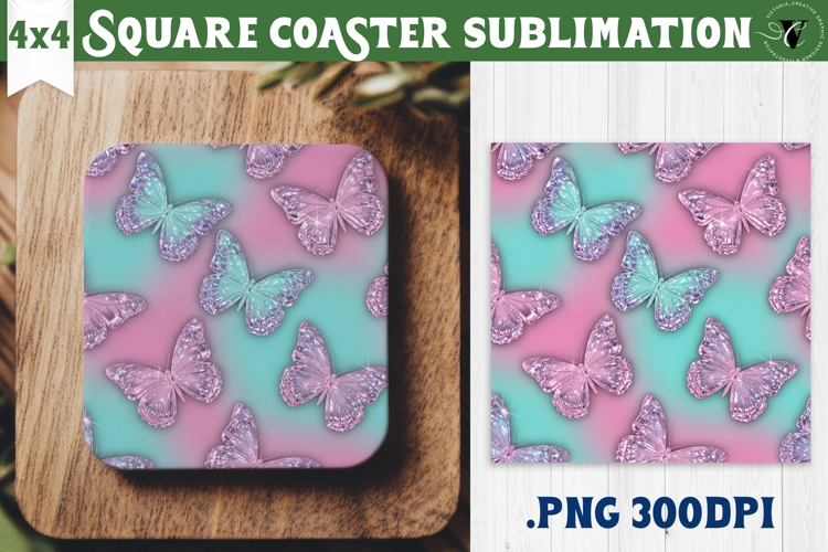 Vintage vibe Square Coasters | Y2K glamorous style