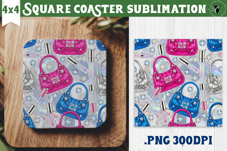 Vintage vibe Square Coasters | Y2K glamorous style