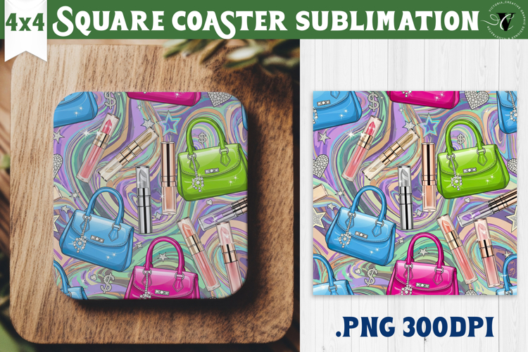 Vintage vibe Square Coasters | Y2K glamorous style