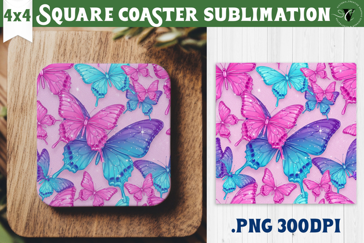 Vintage vibe Square Coasters | Y2K glamorous style