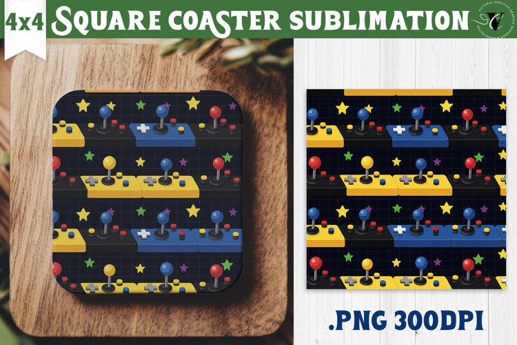 Vintage vibe Square Coasters | 90s graffiti style and neon