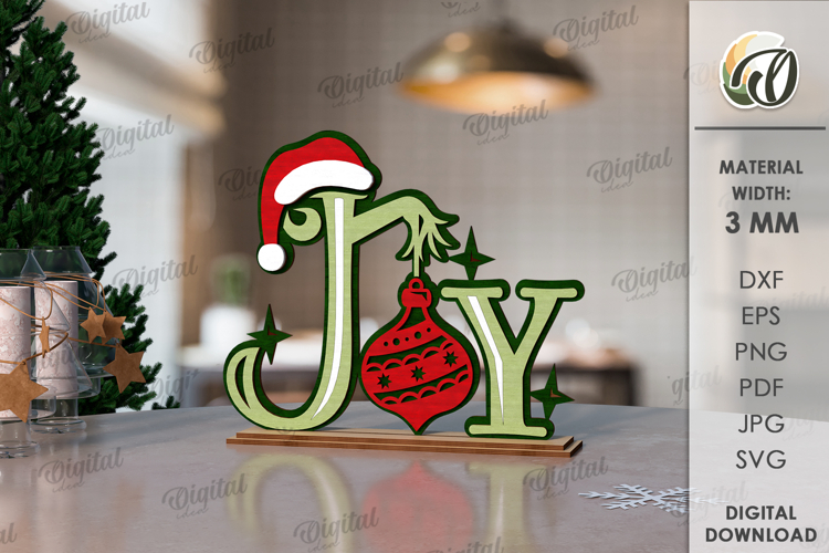 Retro stand decor Laser Cut. Christmas Decor SVG