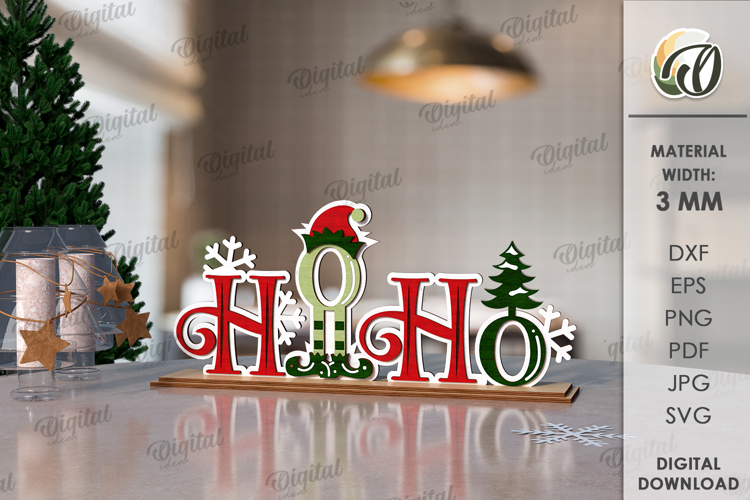 Retro stand decor Laser Cut. Christmas Decor SVG