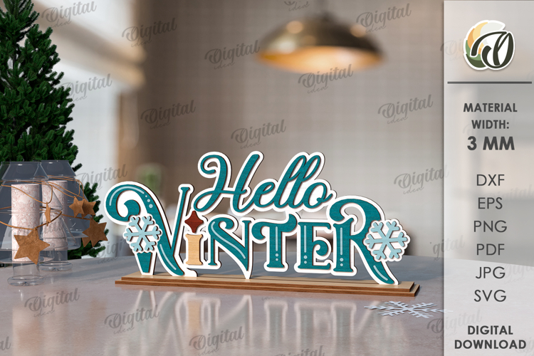 Retro stand decor Laser Cut. Christmas Decor SVG