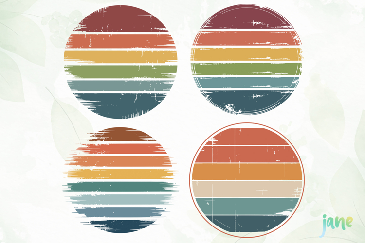 Retro Style Circular Sunset SVG
