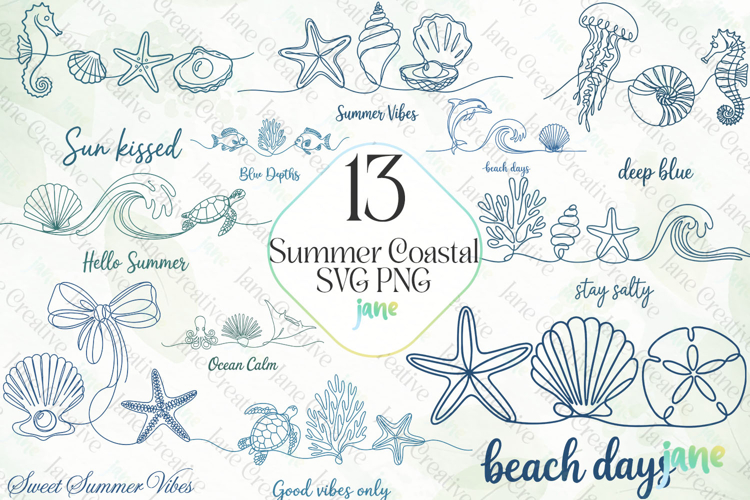 Retro Summer Coastal SVG PNG Clipart