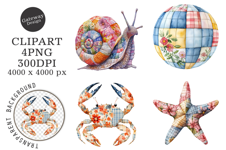 Retro Summer Strawberry Patchwork PNG example image 1