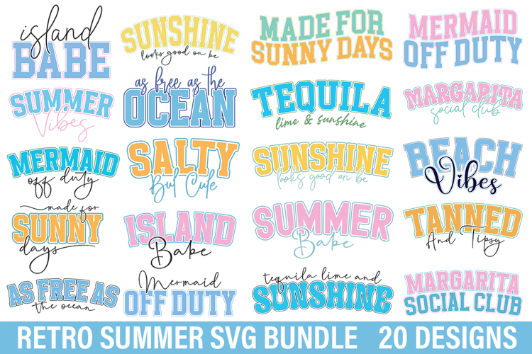Retro Summer SVG Bundle - Summer SVG Design ,Retro Summer