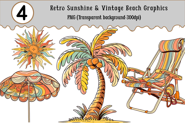 Retro Sunshine & Vintage Beach Graphics