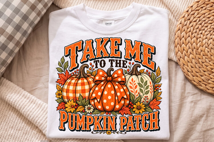 Retro Take Me To Pumpkin Patch Design, Pumpkin Patch PNG example image 1