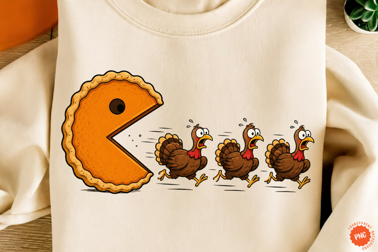 Funny Pumpkin Pie Thanksgiving Fall PNG, Pumpkin Pie Chasing