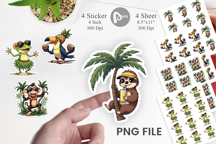 Retro Tropic Quirks Sticker