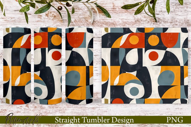 Retro Tumbler Wrap | Mid Century | Yellow and Red
