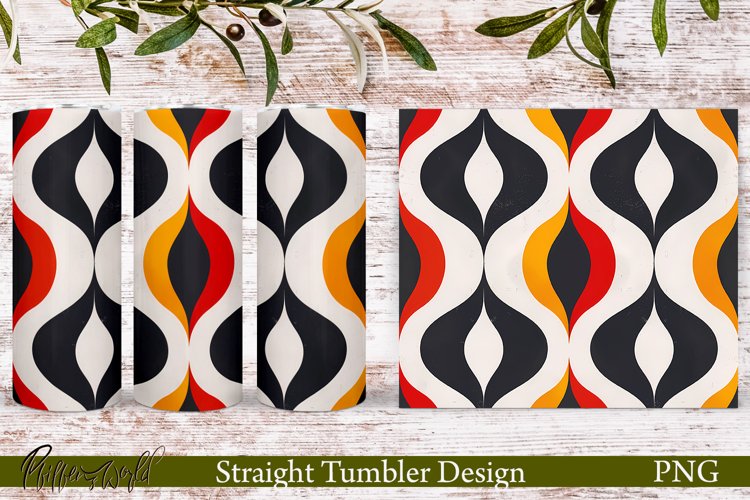 Retro Tumbler Wrap | Mid Century | Yellow and Grey