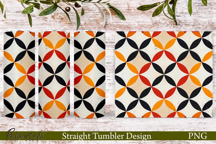 Retro Tumbler Wrap | Mid Century | Red and Orange