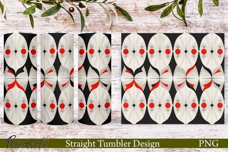 Retro Tumbler Wrap | Mid Century | Red and Grey