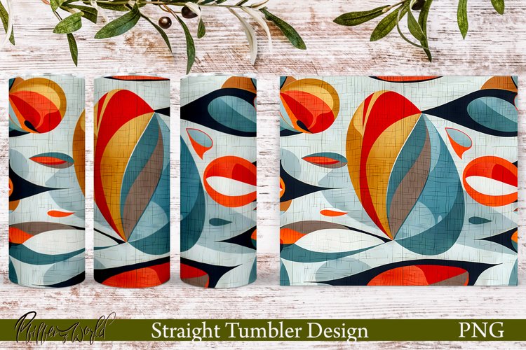 Retro Tumbler Wrap | Mid Century | Red and Blue