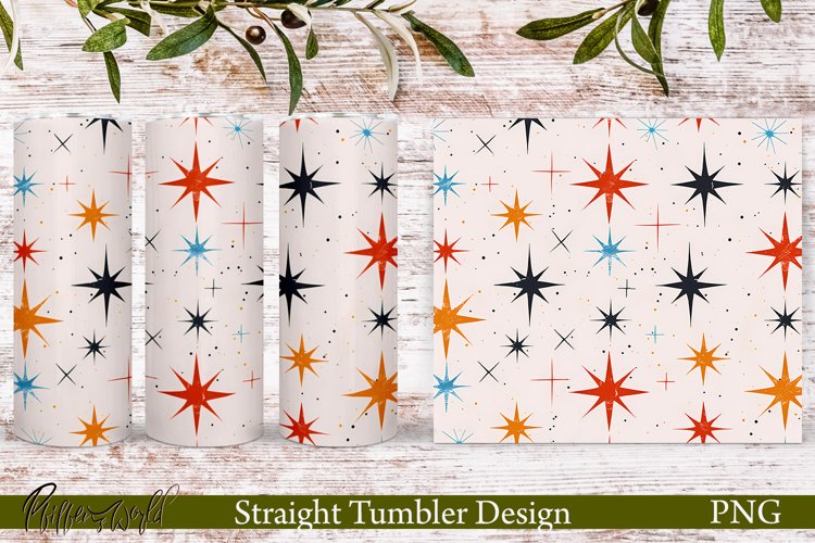 Retro Tumbler Wrap | Mid Century | Stars
