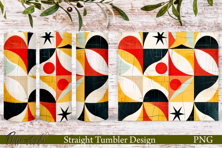 Retro Tumbler Wrap | Mid Century | Red and Black