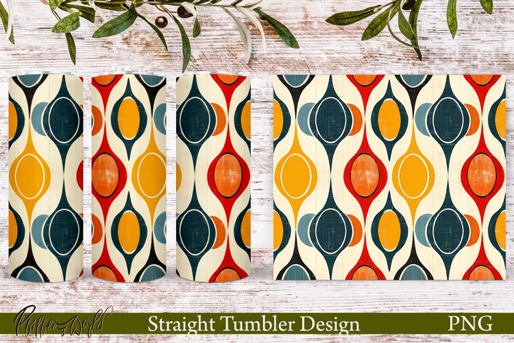 Retro Tumbler Wrap | Mid Century | Colorful ellipses