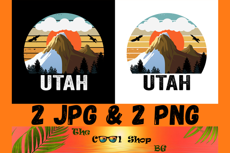 Retro Utah Vintage Sublimation Png, Utah Sunset Png Design example image 1