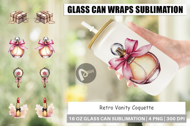 Retro Vanity Coquette Glass Can