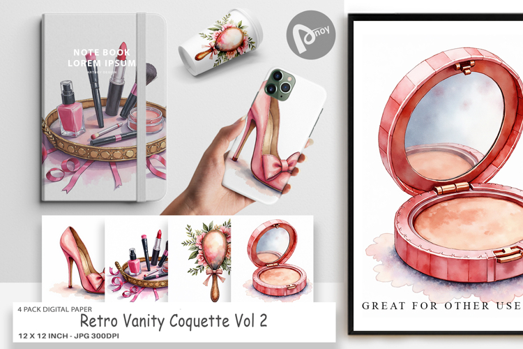 Retro Vanity Coquette Digital Paper