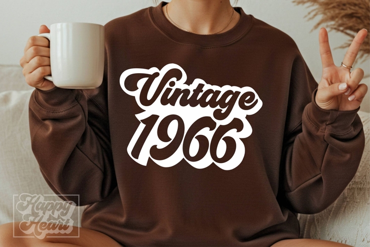 Retro Vintage 1966 SVG PNG - Hello Sixty - 60th Birthday
