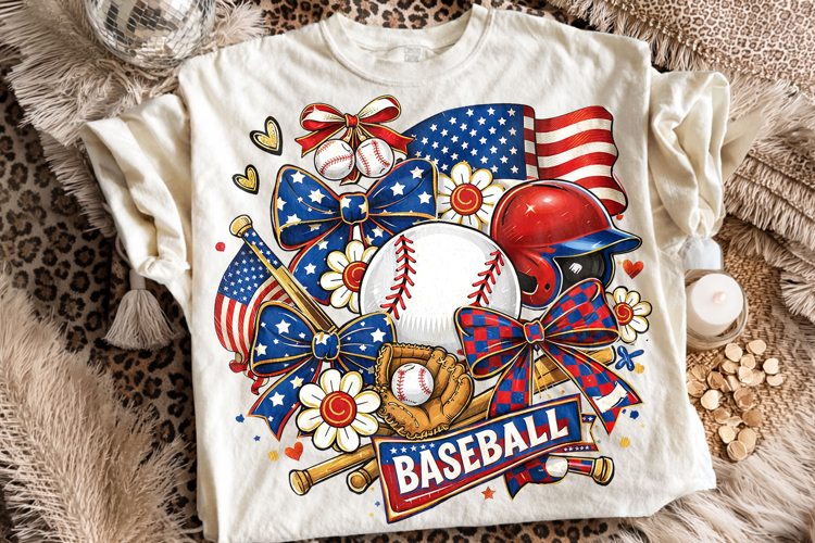 Retro Baseball USA Flag PNG, Baseball Game Day PNG, Sports