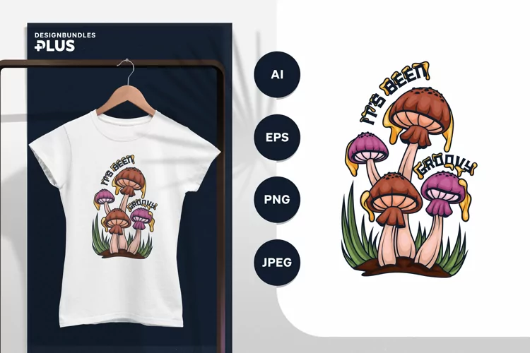 It's Been Groovy, Oozy Mushrooms Retro Vintage Sublimation