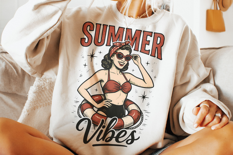 Summer Vibes PNG, Retro Summer, Beach PNG, Hello Summer PNG