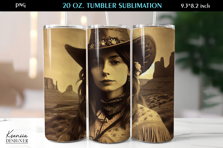 Western|Vintage Cowgirl|Free Spirit Woman|Tumbler Wrap
