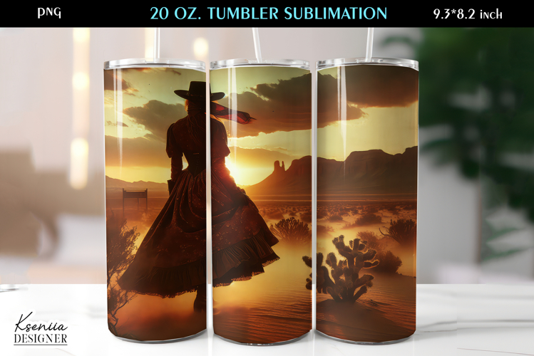 Western|Vintage Cowgirl|Free Spirit Woman|Tumbler Wrap