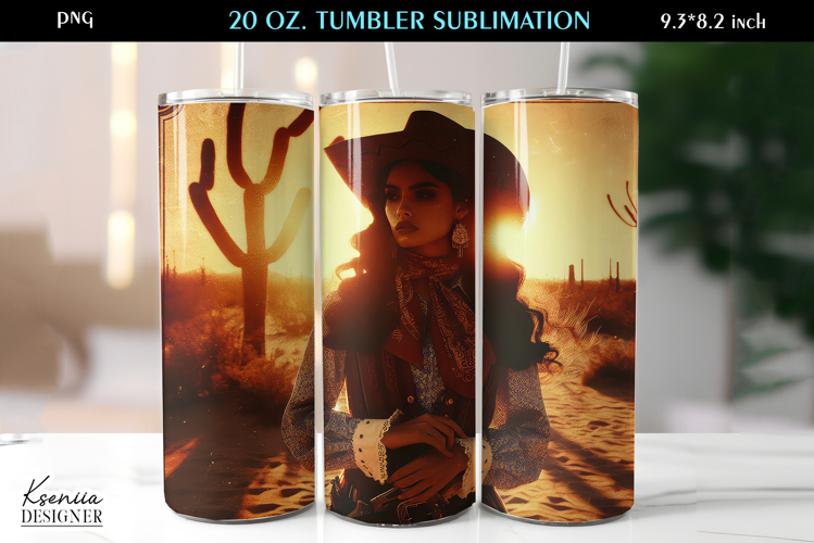Western|Vintage Cowgirl|Free Spirit Woman|Tumbler Wrap