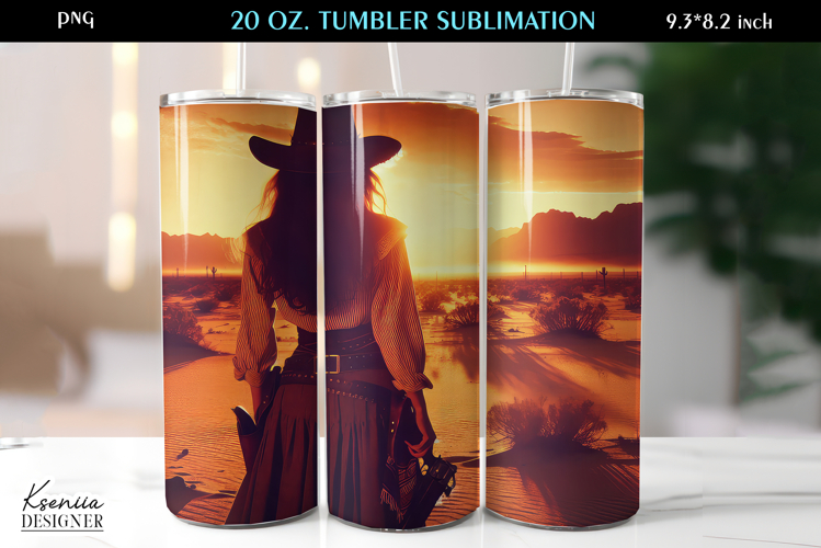 Western|Vintage Cowgirl|Free Spirit Woman|Tumbler Wrap