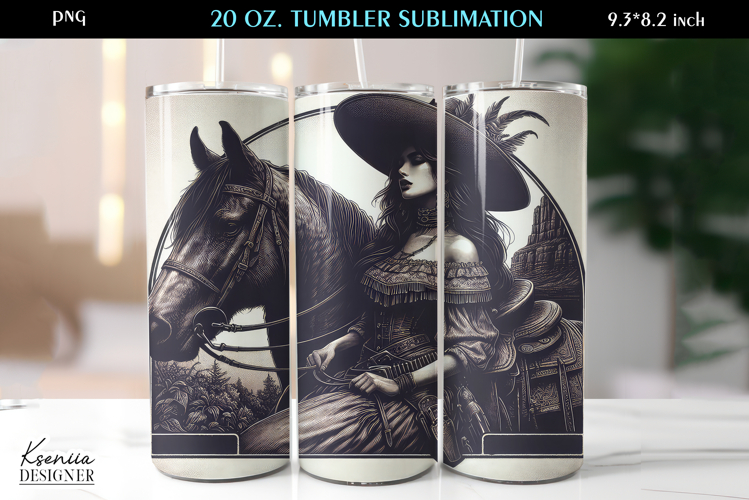 Western|Vintage Cowgirl|Free Spirit Woman|Tumbler Wrap