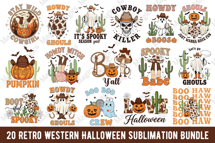 Retro Western Halloween Sublimation Bundle