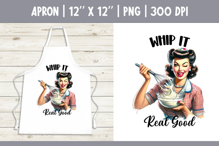 Funny Kitchen Quotes Retro Woman Apron Sublimation Design