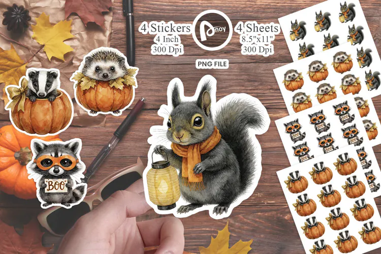 Woodland Halloween Masquerade Sticker