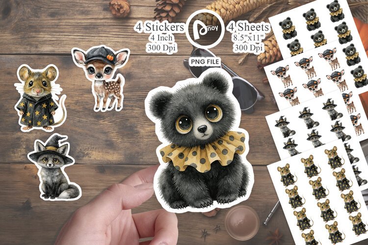 Woodland Halloween Masquerade Sticker example image 1