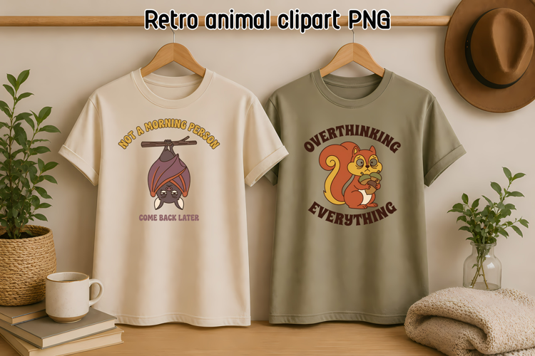 Funny Retro Animals PNG, Cute Sarcastic Animal Designs