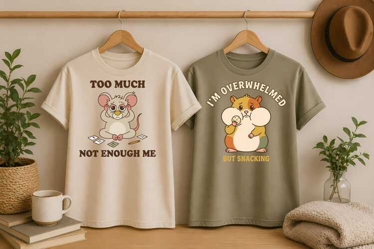 Funny Overwhelmed Animals PNG, Cute Sarcastic Designs example image 1