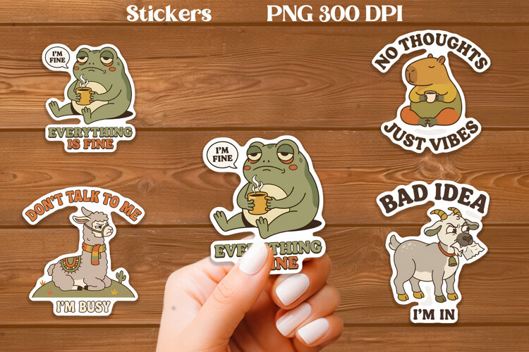 Sarcastic Animal Sticker PNG Printable example image 1